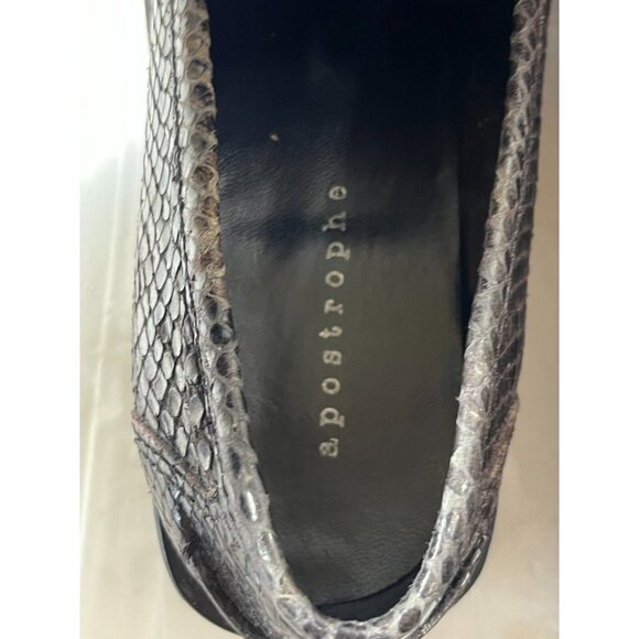 Apostrophe Ratler Leather Loafers 8 M snake print brown black - Picture 2 of 16
